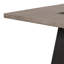 Table de salle à manger carrée en bois avec base piédestal conique en chêne rustique et noyer foncé