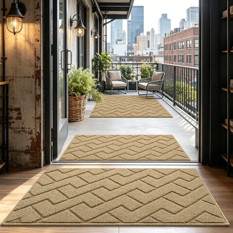 Absorbent Dirt Trapper Door Mat - Washable, Non-Slip Indoor Entrance Rug