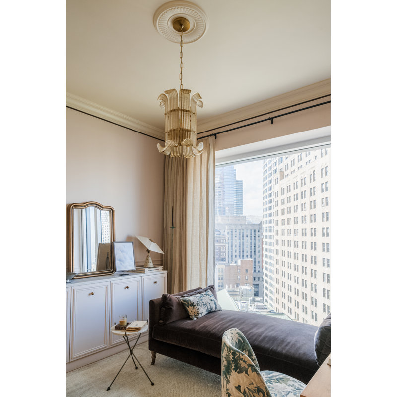 Brasher 4 - Light Chandelier, Aged Brass