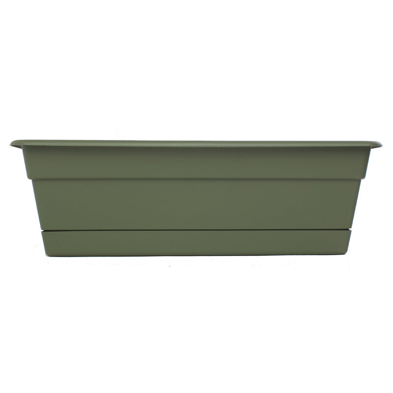 Boîte à fleurs rectangulaire d'intérieur / extérieur Dura Cotta, H 5,75 po x l 18 po x P 7,5 po, Vert vif