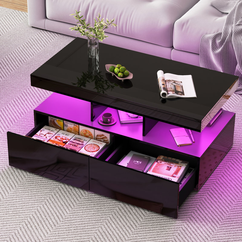 Beauville Coffee Table With Storage, Black