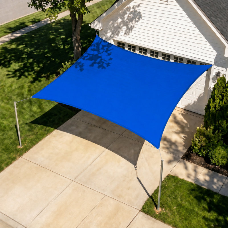 Toile d'ombrage carrée Royal Shade avec quincaillerie, Bleu, 10 pi x 10 pi
