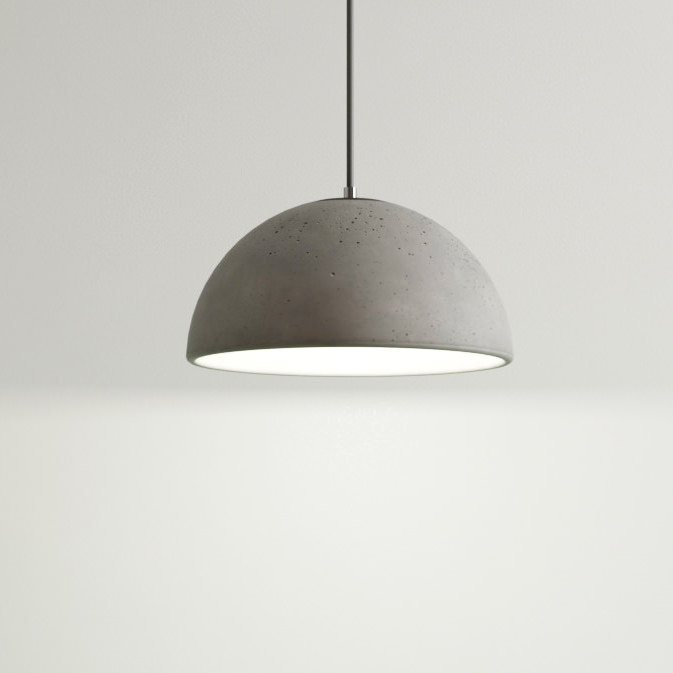 Brunella 1 - Light Light Grey Dome Pendant