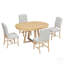 Ensemble de salle à manger 5 pièces rétro fonctionnel avec table ronde extensible et chaises rembourrées pour une utilisation polyvalente dans les salles à manger et les salons