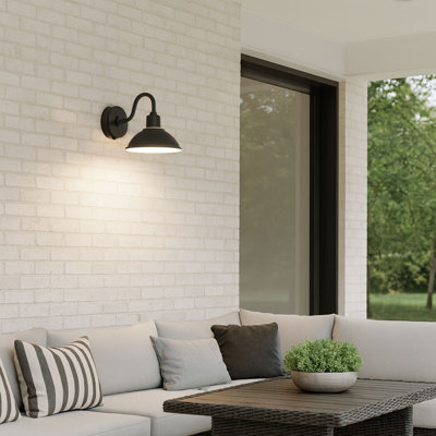 Applique murale d'extérieur 1 lumière Ealing Plug & Play de style transitionnel et moderne - 9,77 pouces de hauteur et 9 pouces de largeur