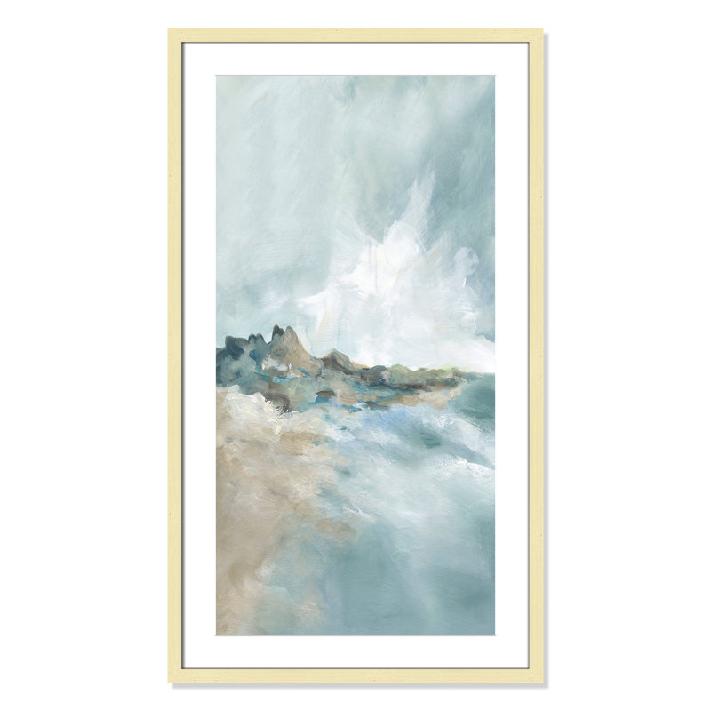 Imprimé Sandpoint par Carol Robinson, Reproduction encadrée avec passe-partout, H 35,5 po x l 20,5 po x P 1,25 po, Or