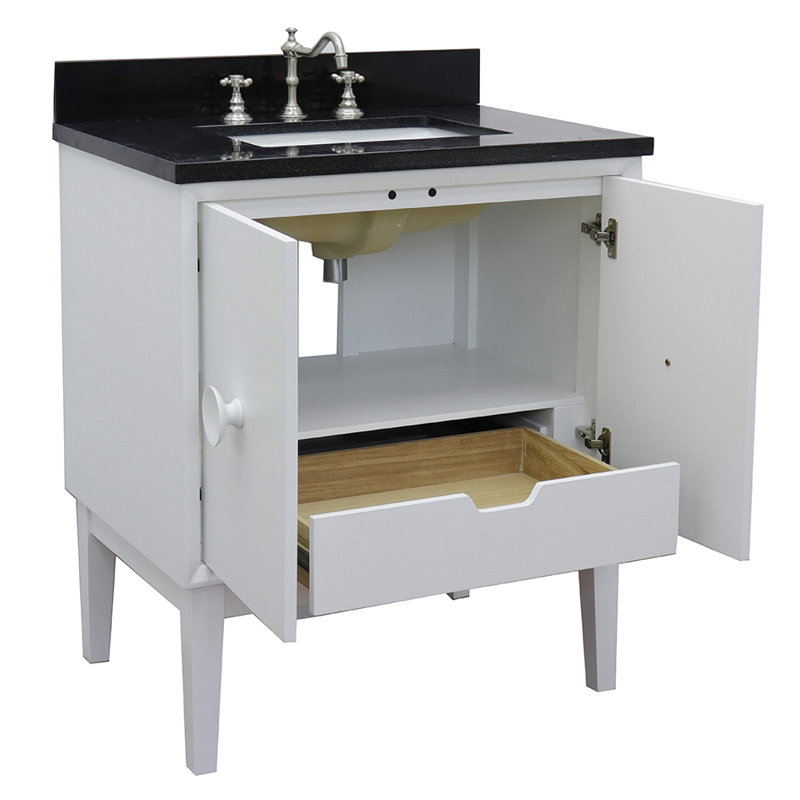 Ensemble de meuble-lavabo simple 31 po Crumley, Blanc / noir galactique