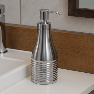 Distributeur de savon liquide en acier inoxydable rechargeable pour pompe de comptoir de meuble-lavabo, évier de cuisine, savon liquide, désinfectant pour les mains