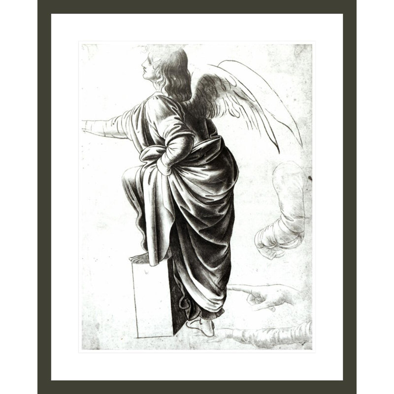 Étude d'un ange par Léonard de Vinci, impression giclée encadrée, H 29,04 po x l 23,5 po