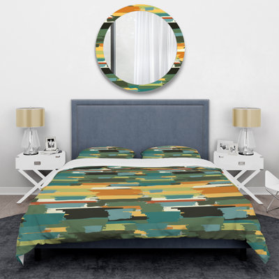 Multicolor Striped Pattern Abstract Duvet Cover