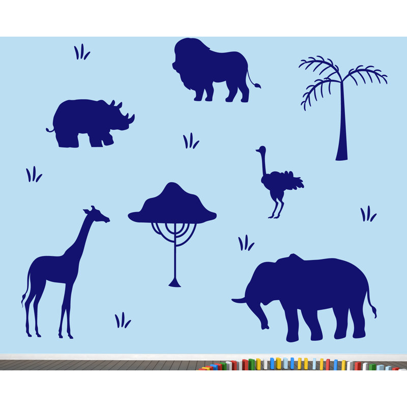 Adhésif décoratif safari africain, Bleu