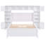 Lit double en bois blanc avec une armoire, une tablette et un rangement - Conception élégante, polyvalente et intégrée-910900218