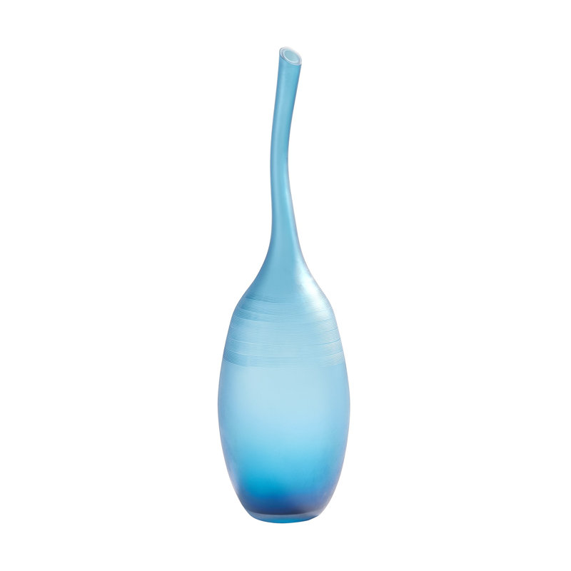 Bouteille à courbure, H 24,25 po x l 7 po x P 7 po, Bleu