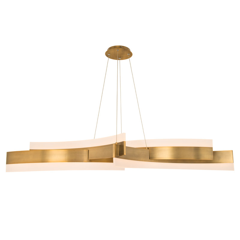 Arcs 1 - Light LED Unique/Statement Pendant, Aged Brass