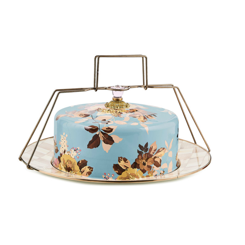 Wild Rose Cake Carrier, Slate