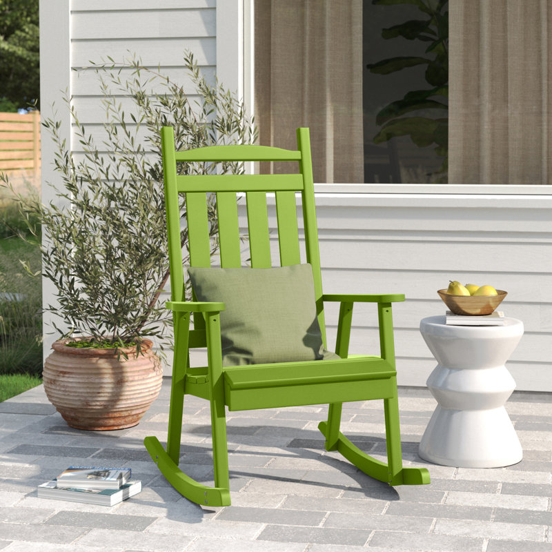 Chaise berçante en bois massif Beda Classic, Vert lime