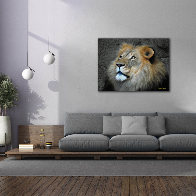  «The King» par Dante Plata, art mural sur toile, 54 po x 40 po, H 40 po x l 54 po