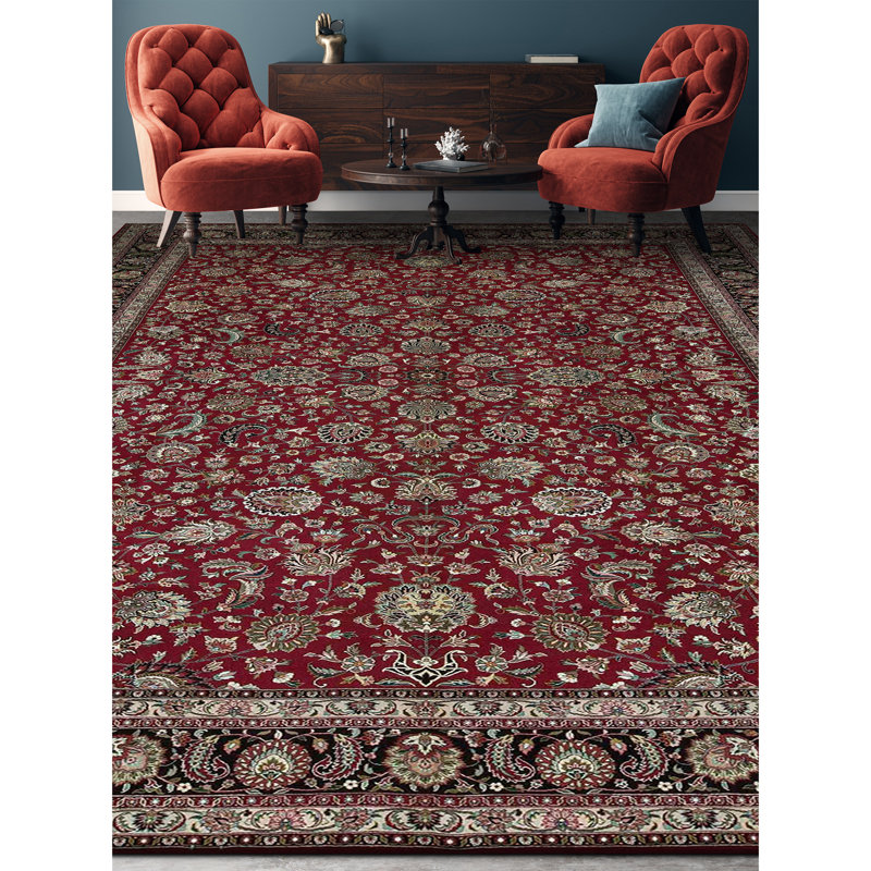 Jahan Wool Oriental Area Rug in Rust