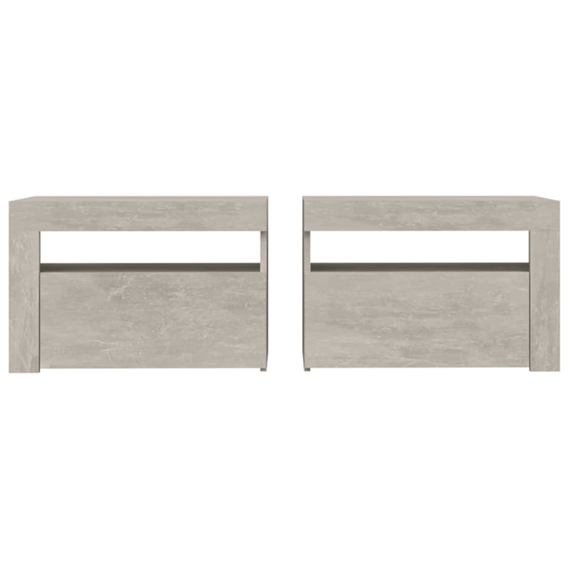 Aamirah 60cm W Manufactured Wood Bedside Table, Concrete Grey