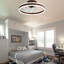 Ventilateur de plafond encastré moderne brun de 20 po avec lumières Desnoyer, à intensité variable 3 couleurs et à 6 vitesses avec télécommande et commande APP, ventilateur de plafond fermé à profil bas pour salon de chambre à coucher-87908651