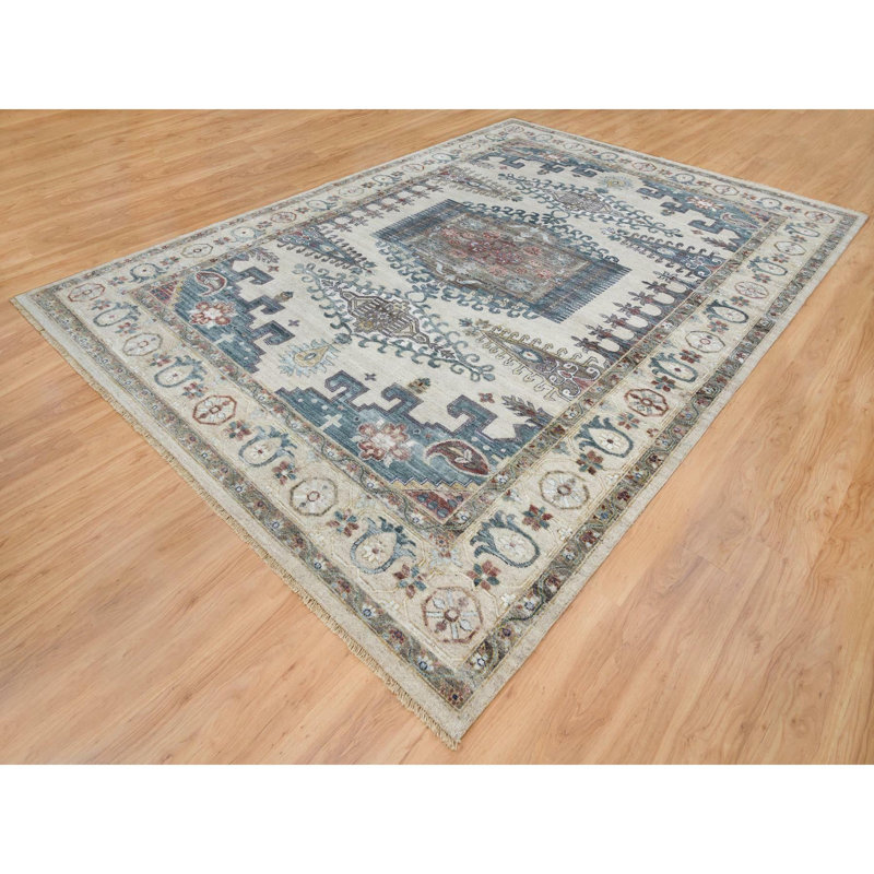 Tapis unique en laine nouvel âge 9 pi 10 po x 13 pi 10 po Rhylea