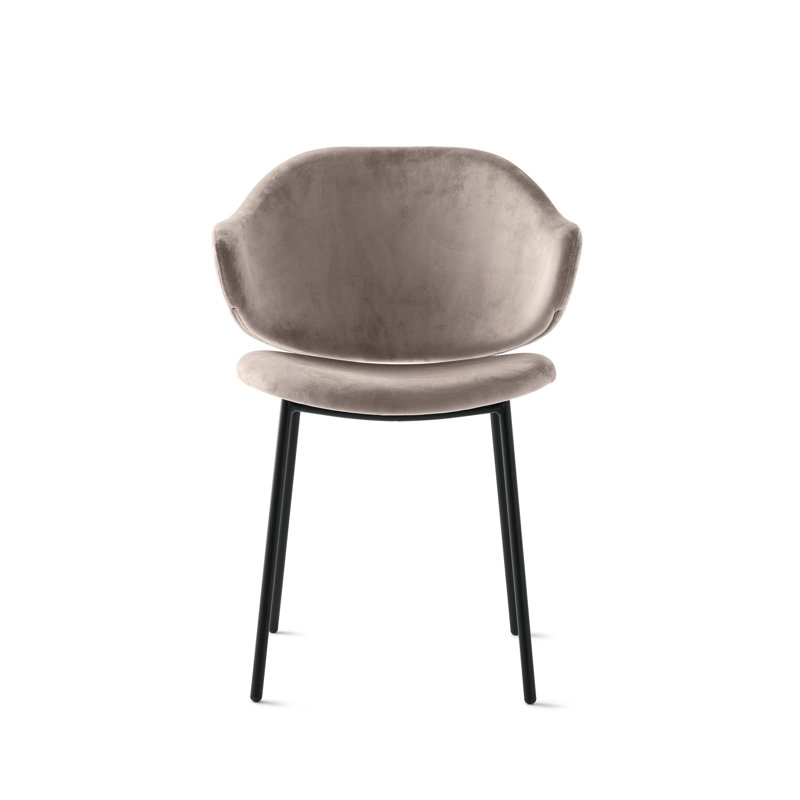 Holly Upholstered Armchair with Metal Frame, Matt Black, Venice Sand