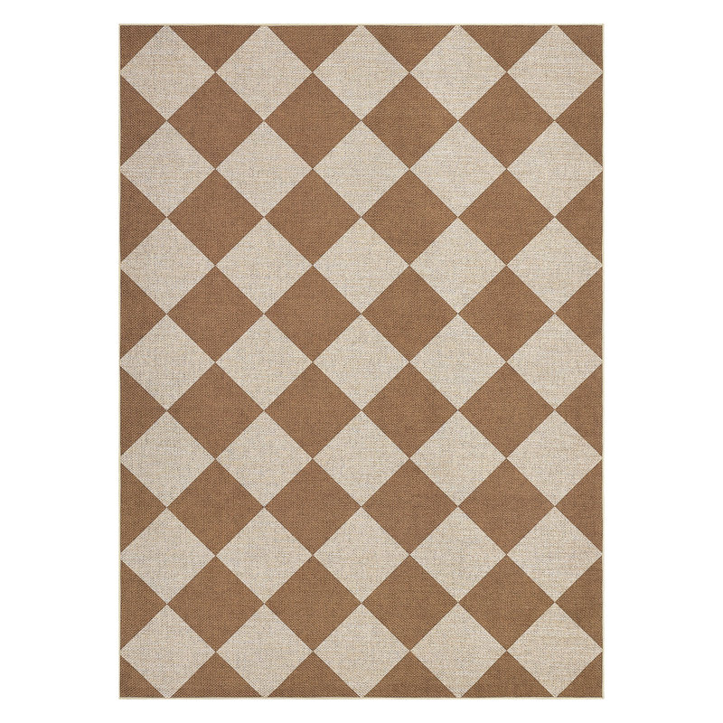 Machine Washable Easy Jute Area Rugs for Living Room Bedroom Distressed Checkered Office Carpet High Traffic Entryway Rug Non Slip Backing Trellis Farmhouse Floor Cover