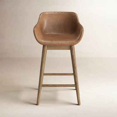 Bahari Leather Swivel Stool