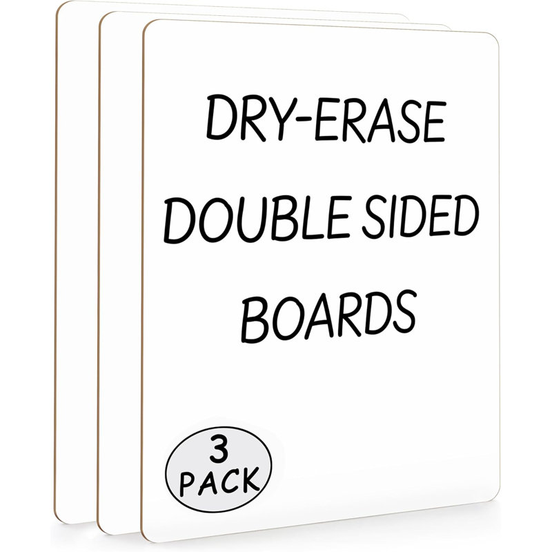 Paquet de 3 petites planches effaçables à sec 9 x 12 pouces Scribbledo