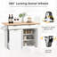 Îlot de cuisine avec armoire de rangement, station de recharge, compartiment poubelle, roulettes verrouillables et abattant-131306802
