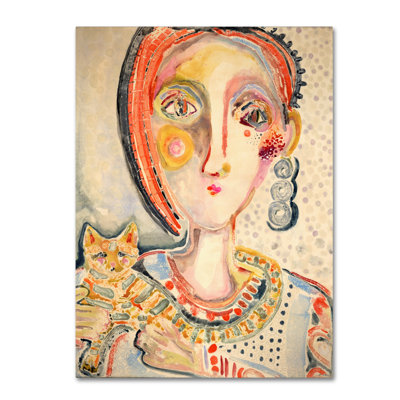 Art mural sur toile tendue - Wyanne «Tiger Cat» pour décoration de salon, de chambre à coucher ou de bureau - 35 x 47