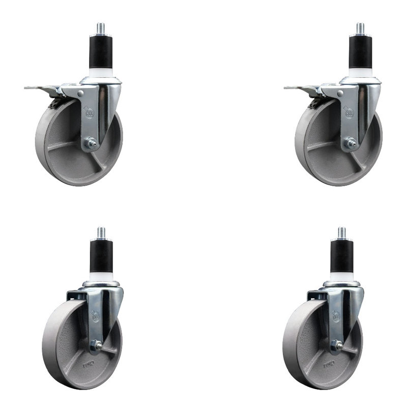 Ensemble de roulettes extensibles pivotantes 5 po 1 1/2 po 2 pouces