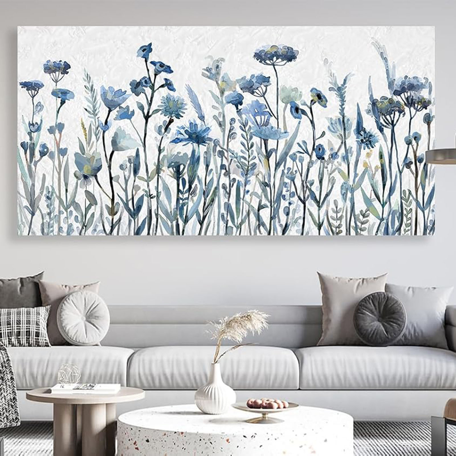 Latitude Run® Flowers Canvas Wall Art - Navy Blue Flowers Pictures ...