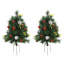 Arbre de Noël 22,5 po 2 pièces pin artificiel d'extérieur sans cordon