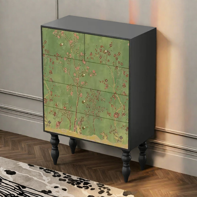 Commode d'appoint de rangement moderne à cinq tiroirs