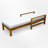 Outdoor Solid Wood Chaise Lounge With Cushion-747211305