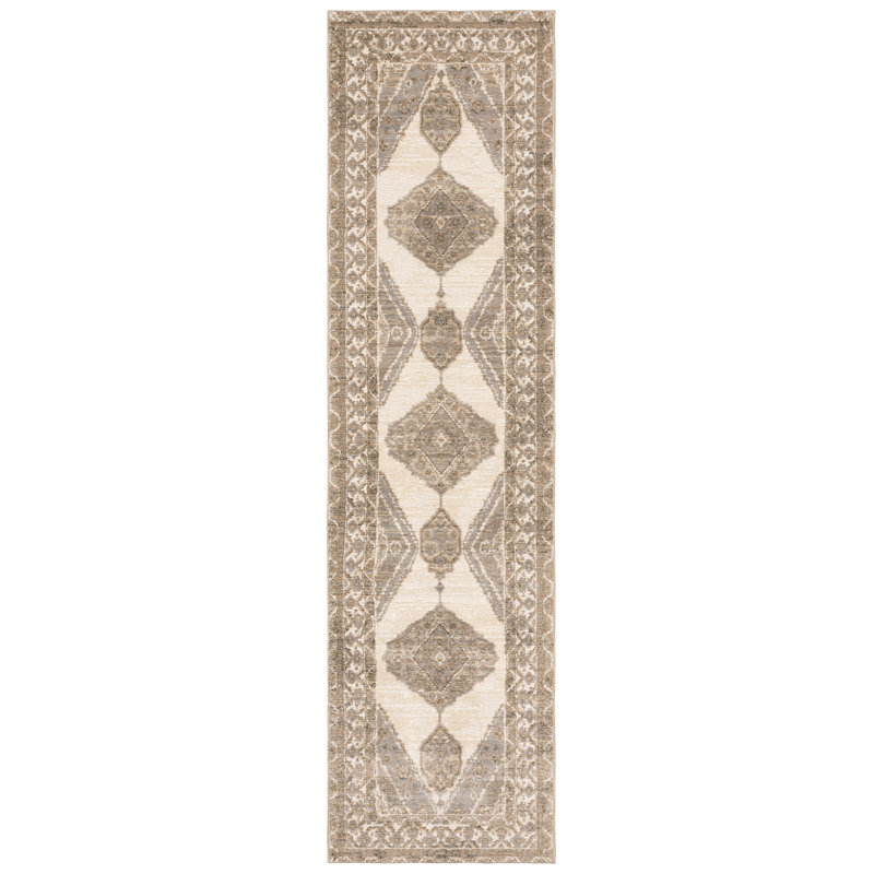 Tapis beige Schuetz, Tapis de couloir 2 pi 6 po x 12 pi