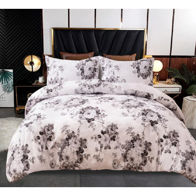 Cotton Blend No Pattern Duvet Cover with Pillowcases