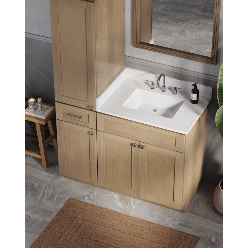 Ensemble de meuble-lavabo simple 45 po Disar, Chêne naturel