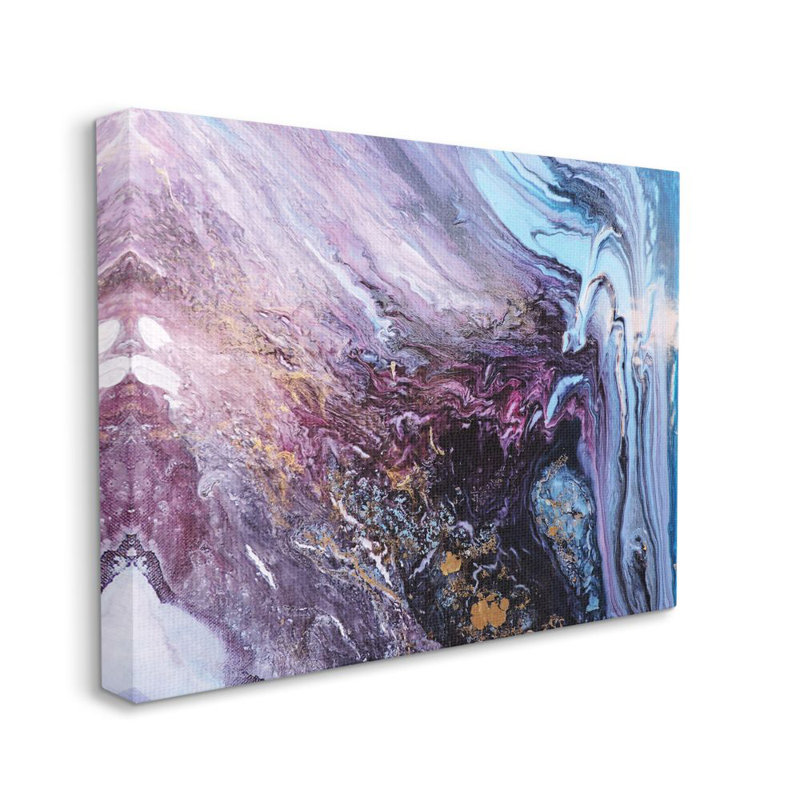 « abstract liquide purple blue texture » par leticia herrera-impression photo, H 24 po x l 30 po x P 1,5 po, Toile tendue