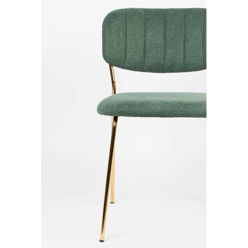 Chaise d'appoint Jolien, Vert foncé, Doré