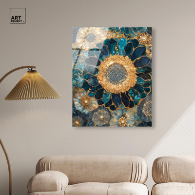 Décoration murale géante en acrylique Opulent Geode II par Art Remedy, prête à être accrochée