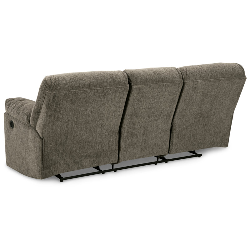Alphons Upholstered 93'' Reclining Sofa, Gray 100% Polyester