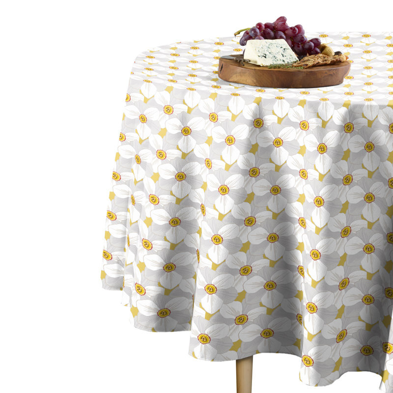 Ashleigh Large Petal Flowers Tablecloth, 90" L x 90" W