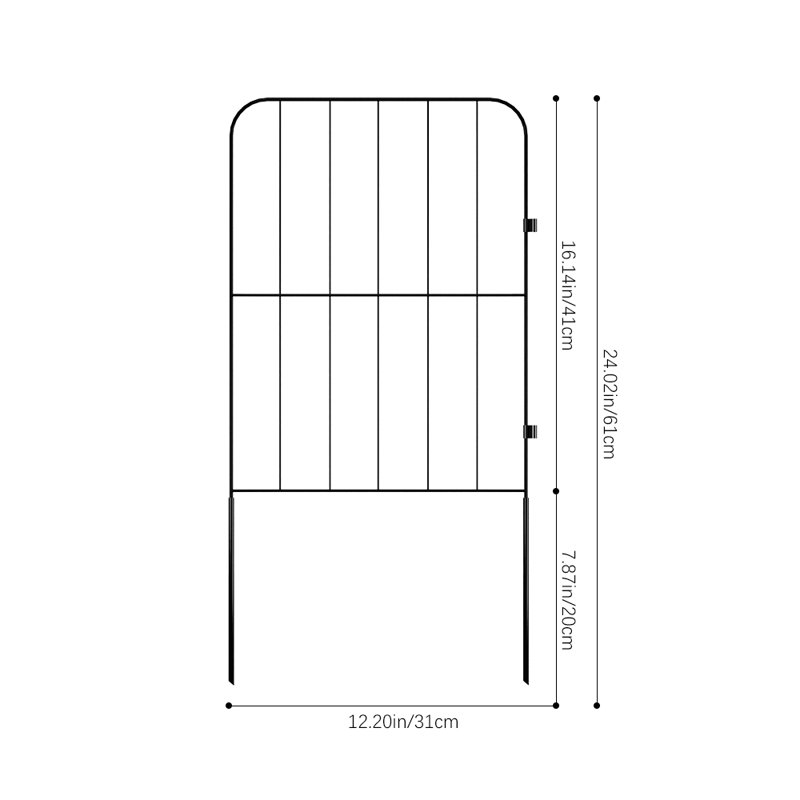 Adalynd 61cm H x 31cm W Metal Fence Panels Included