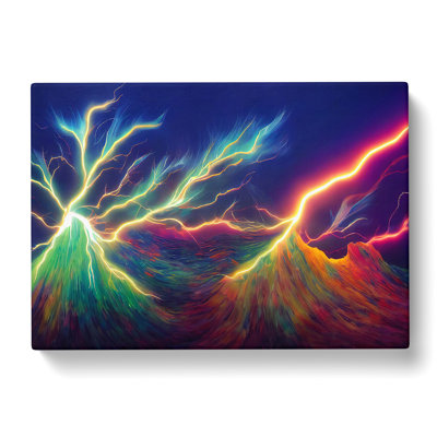 Flourishing Lightning Bolt Abstract - Wrapped Canvas