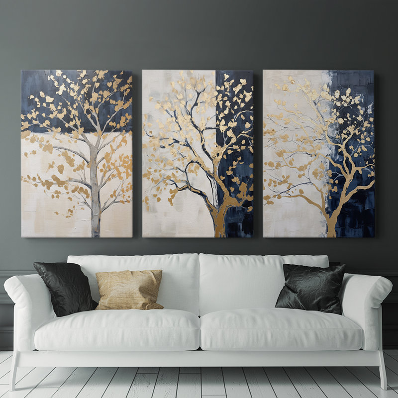 Lanscape Study Series LV - Ensemble de 3 toiles tendues avec châssis - Prêt à être accroché, H 27 po x l 18 po