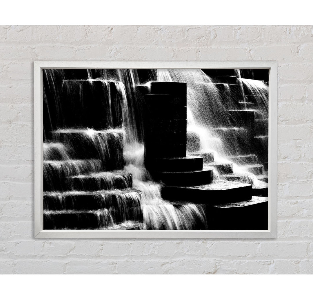 Wasserfall B N W - Druck