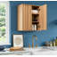 Armoire de rangement de salle de bain cannelée profonde de 8,66 po à ouverture par pression - panneau résistant à l'humidité de 15 mm, tablette réglable à deux portes, style japonais pour salle de bain, buanderie, mur étroit de bar à café