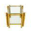 Table moderne en or, acier inoxydable carré de 20 pouces avec verre à double couche, rangement pour la maison-121054609